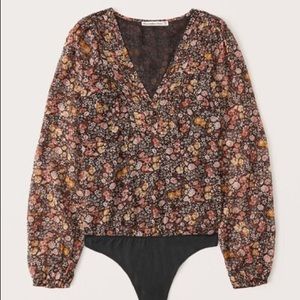 NWT Abercrombie & Fitch floral thong bodysuit Size L